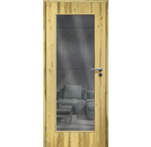 Porte d'intérieur poutre en chêne placage droit 86x198,5 tirant gauche MODERN 08 verre graphite