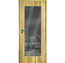 Porte d'intérieur poutre en chêne placage droit 86x198,5 tirant droit MODERN 08 verre graphite