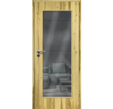 Porte d'intérieur poutre en chêne placage droit 98,5x198,5 tirant droit MODERN 08 verre graphite