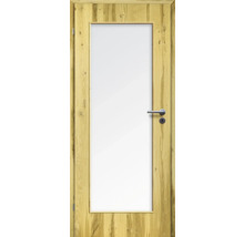 Porte d'intérieur poutre en chêne placage droit 61x198,5 tirant gauche MODERN 08 verre satiné
