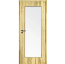 ZT Balkeneiche Furnier Aufrecht 86x198,5 DIN Rechts MODERN 08 Glas Satiniert