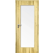 Porte d'intérieur poutre en chêne placage droit 98,5x198,5 tirant droit MODERN 08 verre satiné