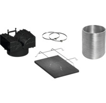 Kaminofen-Zubehörset mit Ofenrohr, Brandschutzplatte, Haltevorrichtung und Rohrschellen