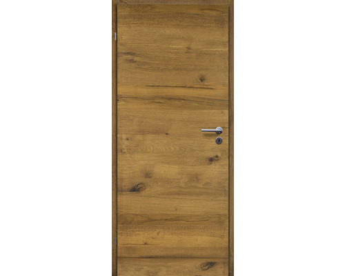 Holztür mit Türgriff und Schloss