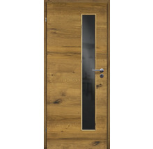 ZT Eiche Bronze Furnier Quer 73,5x198,5 DIN Links MODERN 07 Glas Dunkelgrau