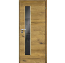 Porte en bois avec insert en verre et poignée de porte