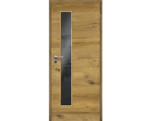 ZT Eiche Bronze Furnier Quer 98,5x198,5 DIN Rechts MODERN 07 Glas Dunkelgrau