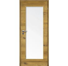 Holztür mit Glaseinsatz und Türklinke
