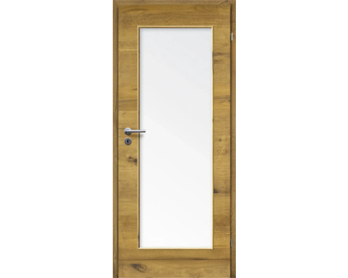 Porte d'intérieur chêne bronze placage transversal 98,5x198,5 tirant droit MODERN 08 verre satiné Porte d'intérieur chêne bronze placage transversal 98,5x198,5 tirant droit MODERN 08 verre satiné