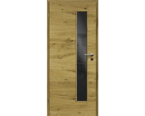 ZT Eiche Rustic Furnier Quer 86x198,5 DIN Links MODERN 07 Glas Dunkelgrau