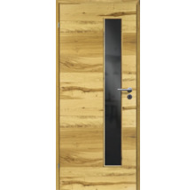 ZT Balkeneiche Furnier Quer 73,5x198,5 DIN Links MODERN 07 Glas Dunkelgrau