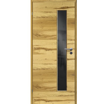 Porte en bois avec insert en verre et garniture de poignée