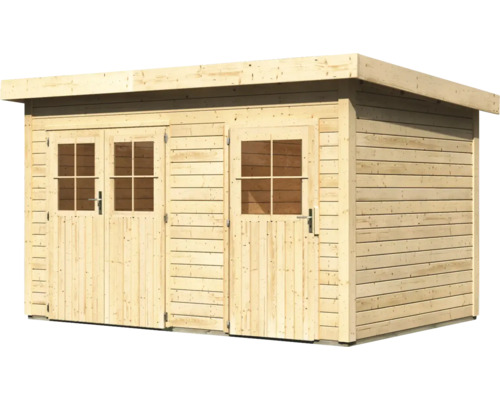 Holzgartenhaus mit Doppeltür und Einzeltür