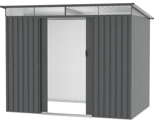 Abri de jardin métallique avec porte coulissante