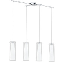 Vierflammige Hängelampe mit Glasschirmen