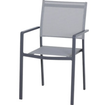 Chaise de jardin avec accoudoirs et revêtement textile