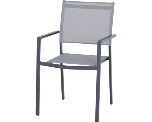 Chaise de jardin avec accoudoirs et revêtement textile