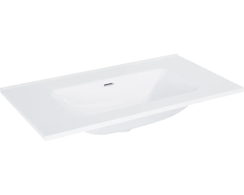 Vasque pour meuble Jungborn 815 x 460 mm blanc brillant sans trou de perçage Vasque à poser blanche pour la salle de bains