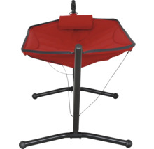 Hamac rouge avec support et oreiller