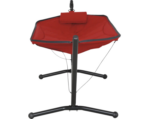 Hamac rouge avec support et oreiller