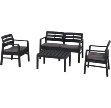 Ensemble de meubles de jardin avec banc, deux chaises et une table