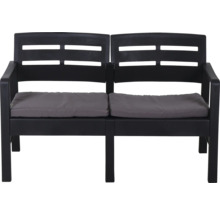 Banc de jardin deux places avec coussins