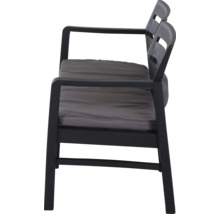 Banc de jardin avec coussin de siège, vue latérale