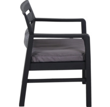 Chaise de jardin avec accoudoirs et coussin d''assise, vue latérale