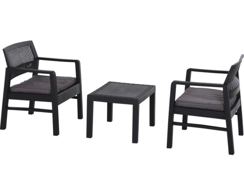 Gartenmöbelset mit zwei Stühlen und einem Tisch
