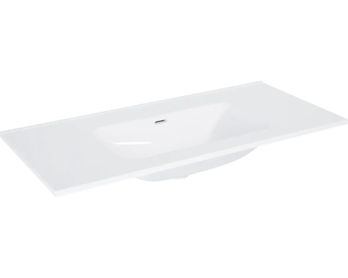 Vasque pour meuble Jungborn 1010 x 460 mm blanc brillant sans trou de perçage