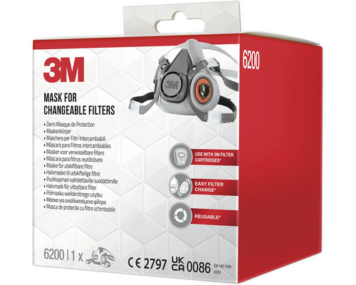 Emballage d''un demi-masque 3M 6200 pour le changement des filtres