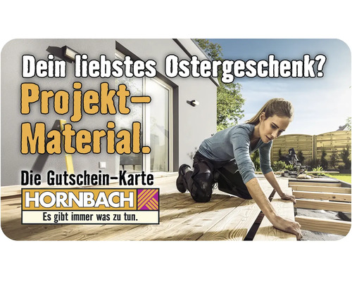 Hornbach Gutschein-Karte Aktion für Baumaterialien im Aussenbereich