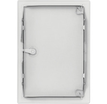 Porte de révision Softline tôle d'acier zinguée blanc RAL 9016 avec fermeture à clé carrée verrouillable encastrée et cadre en 4 parties 1000 mm x 1000 mm