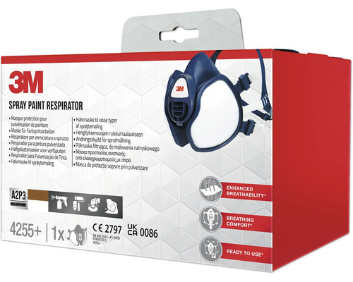 Respirateur pour peinture en aérosol 3M dans son emballage