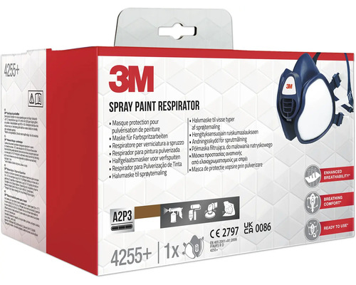 Respirateur pour peinture aérosol 3M dans son emballage