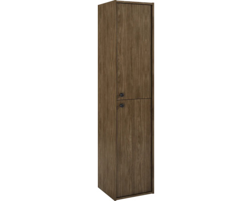 Armoire haute Jungborn PRIMUS lxhxp 1550 x 350 mm x 350 mm couleur de façade noyer Haut placard en bois avec deux portes et poignées