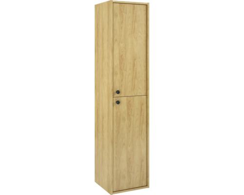 Armoire haute Jungborn PRIMUS lxhxp 1550 x 350 mm x 350 mm couleur de façade chêne Haute armoire en bois avec deux portes et poignées