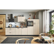 PICCANTE Plus Küchenzeile mit Geräten Casual 330 cm eiche aviva matt vormontiert Variante rechts 4067368017039
