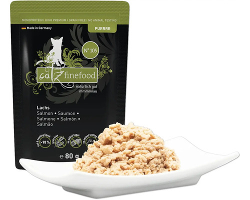 Aliments pour chats saumon en sachet de 80 grammes