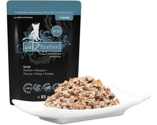 Aliment pour chat Catz Finefood à l''agneau, 85 grammes