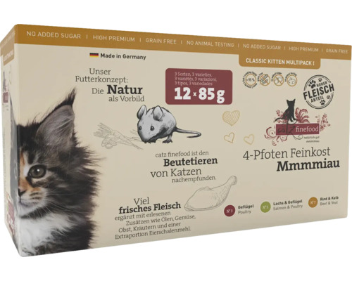 Catz Finefood Kitten Multipack avec 12 sachets de nourriture pour chatons