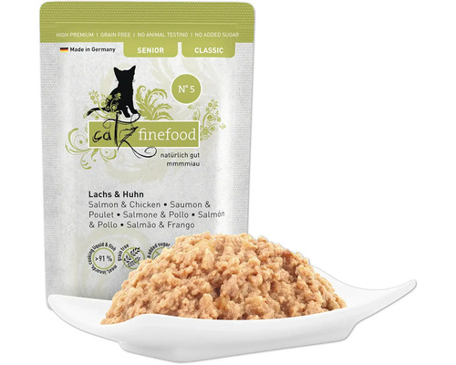 Catz Finefood Senior nourriture pour chat avec saumon et poulet