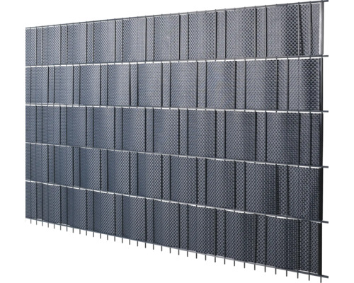 Clôture en treillis métallique avec bandes d''occultation