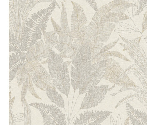 Papier peint intissé 39654-5 Stories of Life fougère feuilles beige or Papier peint avec motif de plantes