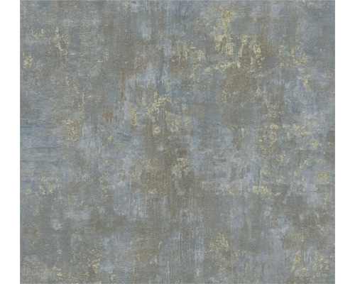 Papier peint intissé 39670-1 Stories of Life aspect crépi bleu gris or Papier peint avec structure irrégulière