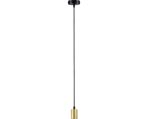 Suspension IP44 métal 1 ampoule hxØ 1,5 m x 80 mm Ravi noir mat/gold