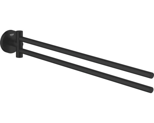 Barre porte-serviettes Grohe Quickfix Start double pivotant noir mat 411832430 Logo Grohe Porte-serviettes à deux bras