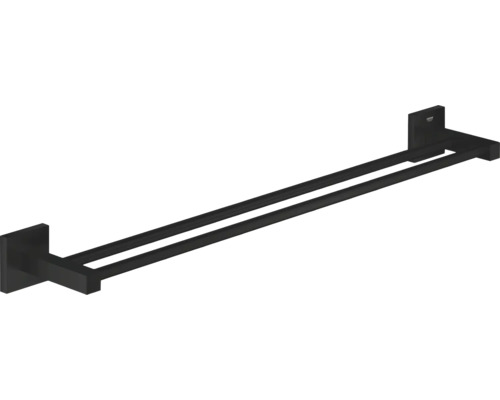 Badetuchhalter Grohe Quickfix Start Cube doppelt 600 mm schwarz matt 411042430 Doppelter Handtuchhalter zur Wandmontage
