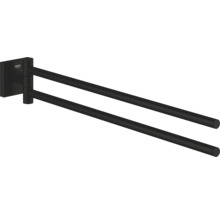 Barre porte-serviettes Grohe Quickfix Start Cube double pivotant noir mat 409762430