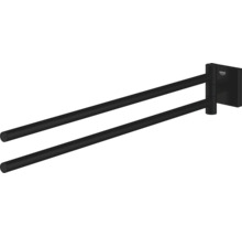 Barre porte-serviettes Grohe Quickfix Start Cube double pivotant noir mat 409762430